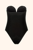 FLAIR BODYSUITS MAILLOT GUAPA MADE IN FRANCE BLACK STRAPLESS