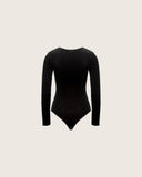 FLAIR BODYSUITS BODY CLAUDIE VELOURS NOIR DECOLLETE MADE IN FRANCE