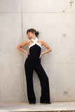 FLAIR BODYSUITS BLACK AND WHITE SLEEVELESS EVA SUIT MADE IN FRANCE