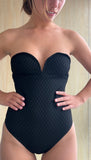 FLAIR BODYSUITS MAILLOT GUAPA MADE IN FRANCE BLACK STRAPLESS