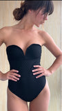 FLAIR BODYSUITS MAILLOT GUAPA MADE IN FRANCE BLACK STRAPLESS